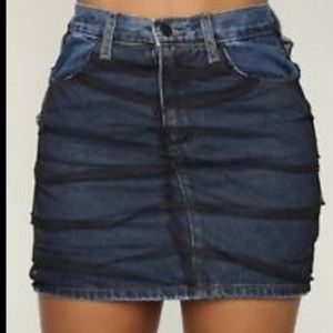 Denim tulle mini skirt